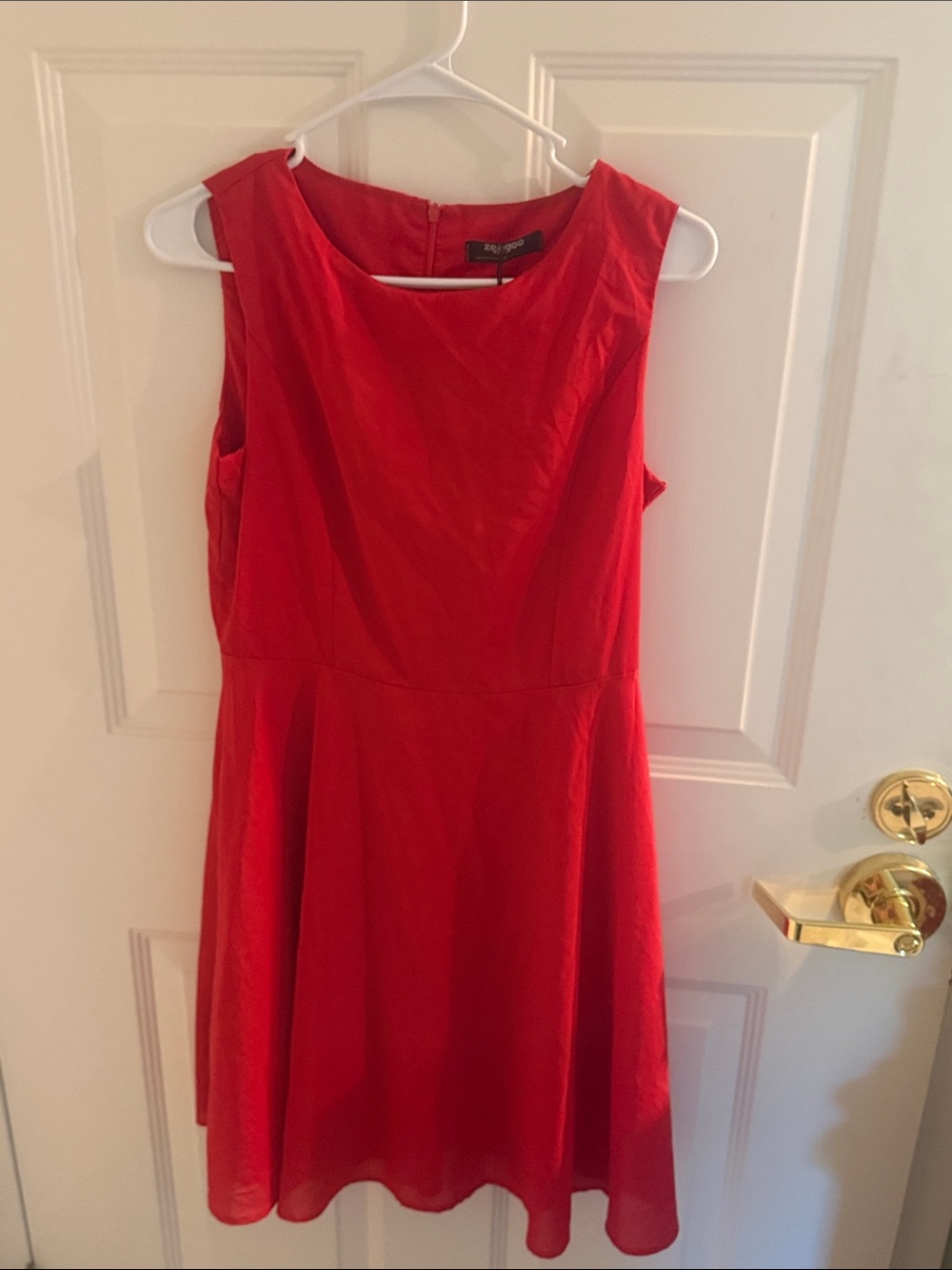 zeagoo Red Sleeveless Fit-and-Flare Mini Dress